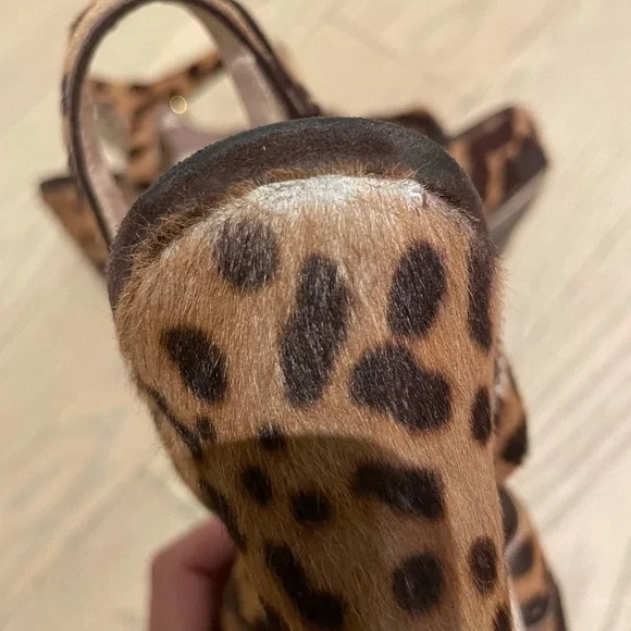 Miu Miu Leopard Pony Hair Sandals 38.5 - Picture 3 of 6